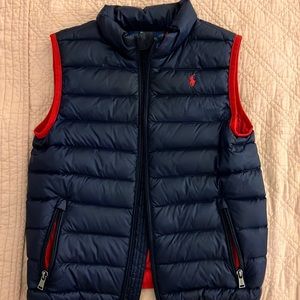 Ralph Lauren kids blue and red puffer vest. Like new. Worn three times.